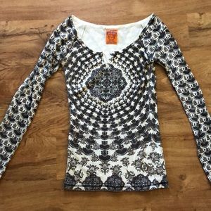 Free people mandala waffle material long sleeve